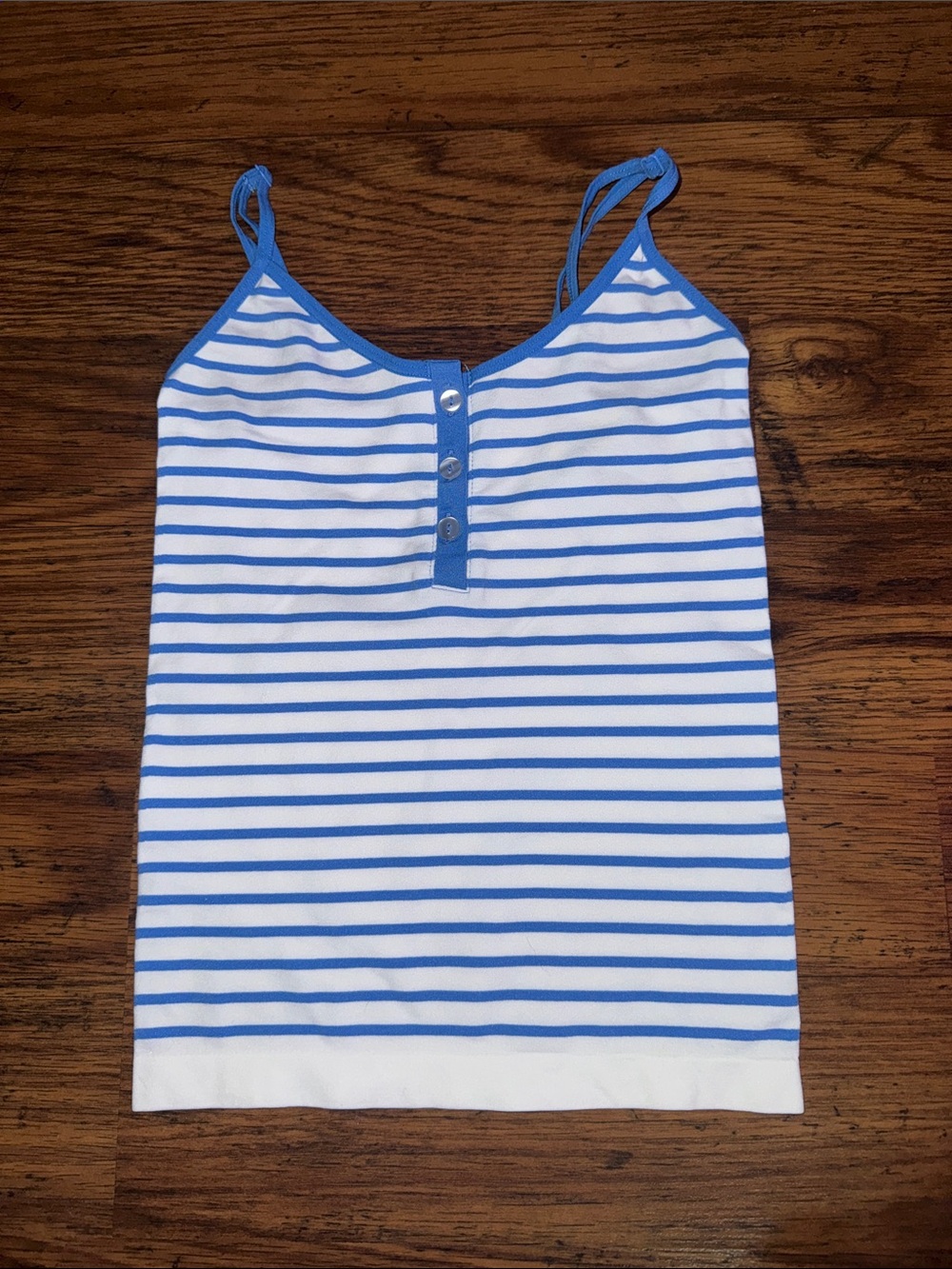 wild fable Blue and White Striped Button-Front Cami 22.T